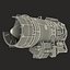 Turbojet Engine General Electric J85 Sectioned 3D Model