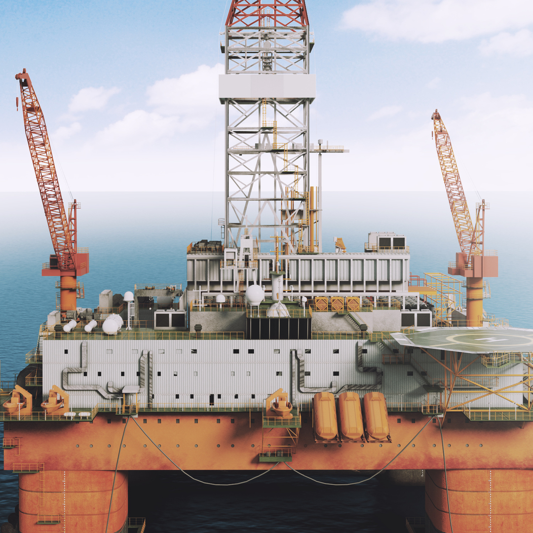 3D semi submersible oil rig - TurboSquid 1178366