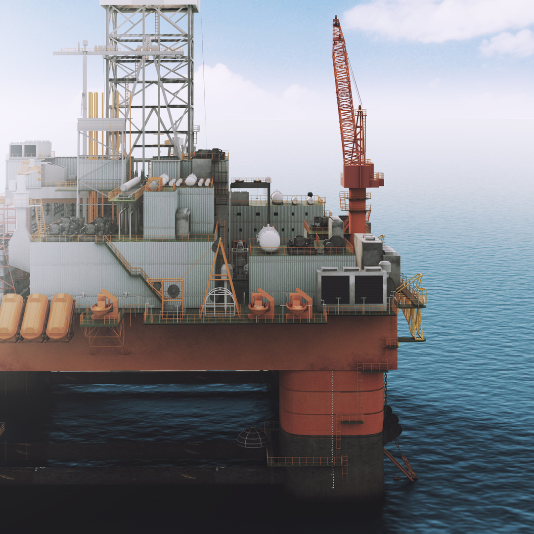 3D semi submersible oil rig - TurboSquid 1178366