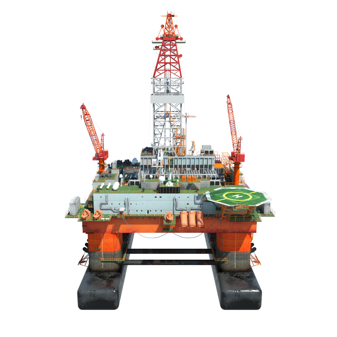 3D Semi Submersible Oil Rig - TurboSquid 1178366