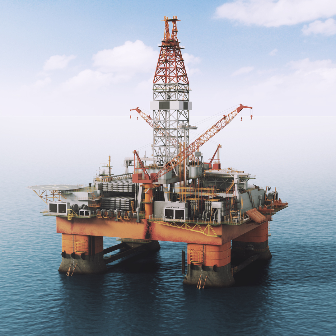 3D semi submersible oil rig - TurboSquid 1178366