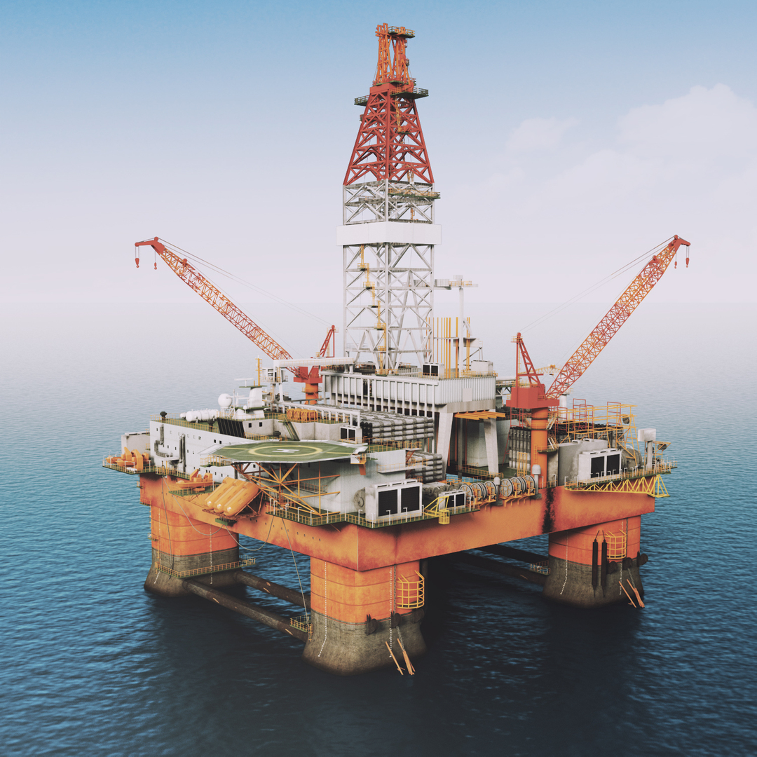 3D semi submersible oil rig - TurboSquid 1178366