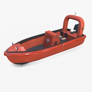 Fast Rescue Boat Low-poly PBR 3D model