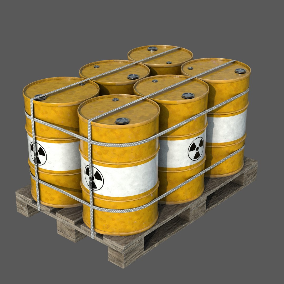 3D Radiactive Barrels on a Pallet - TurboSquid 2148726