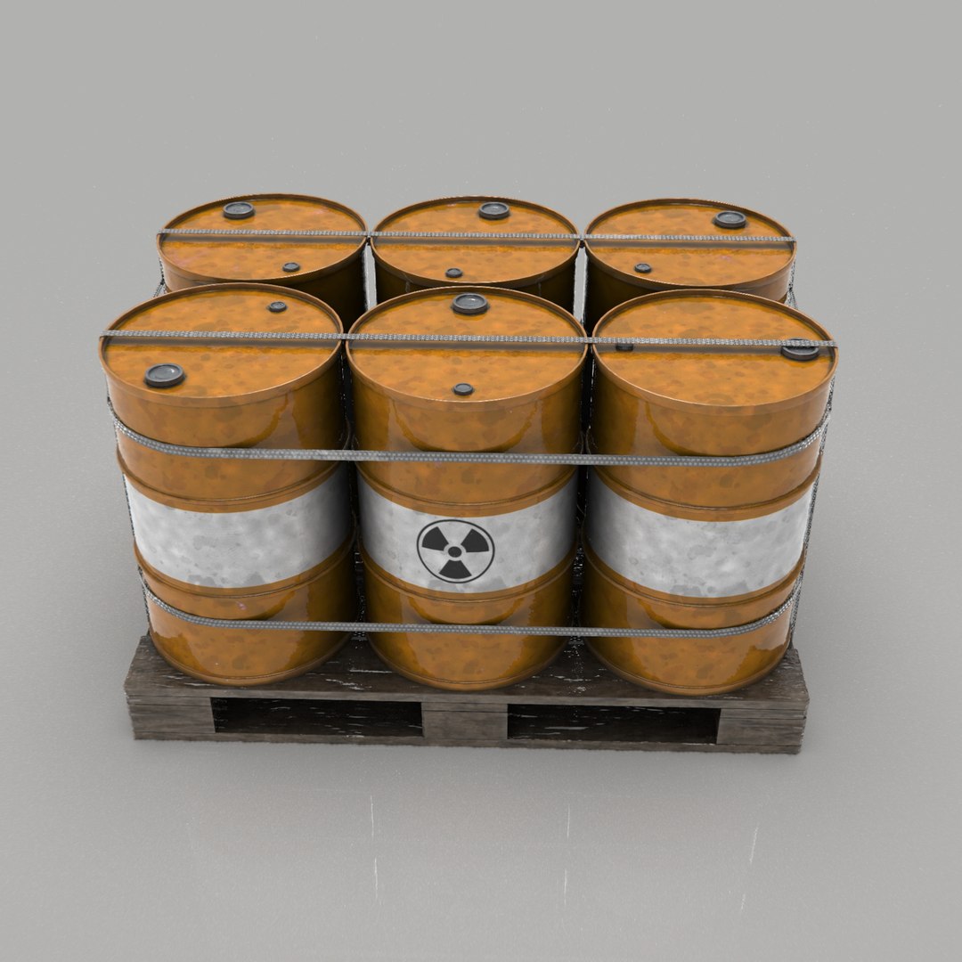 3D Radiactive Barrels on a Pallet - TurboSquid 2148726