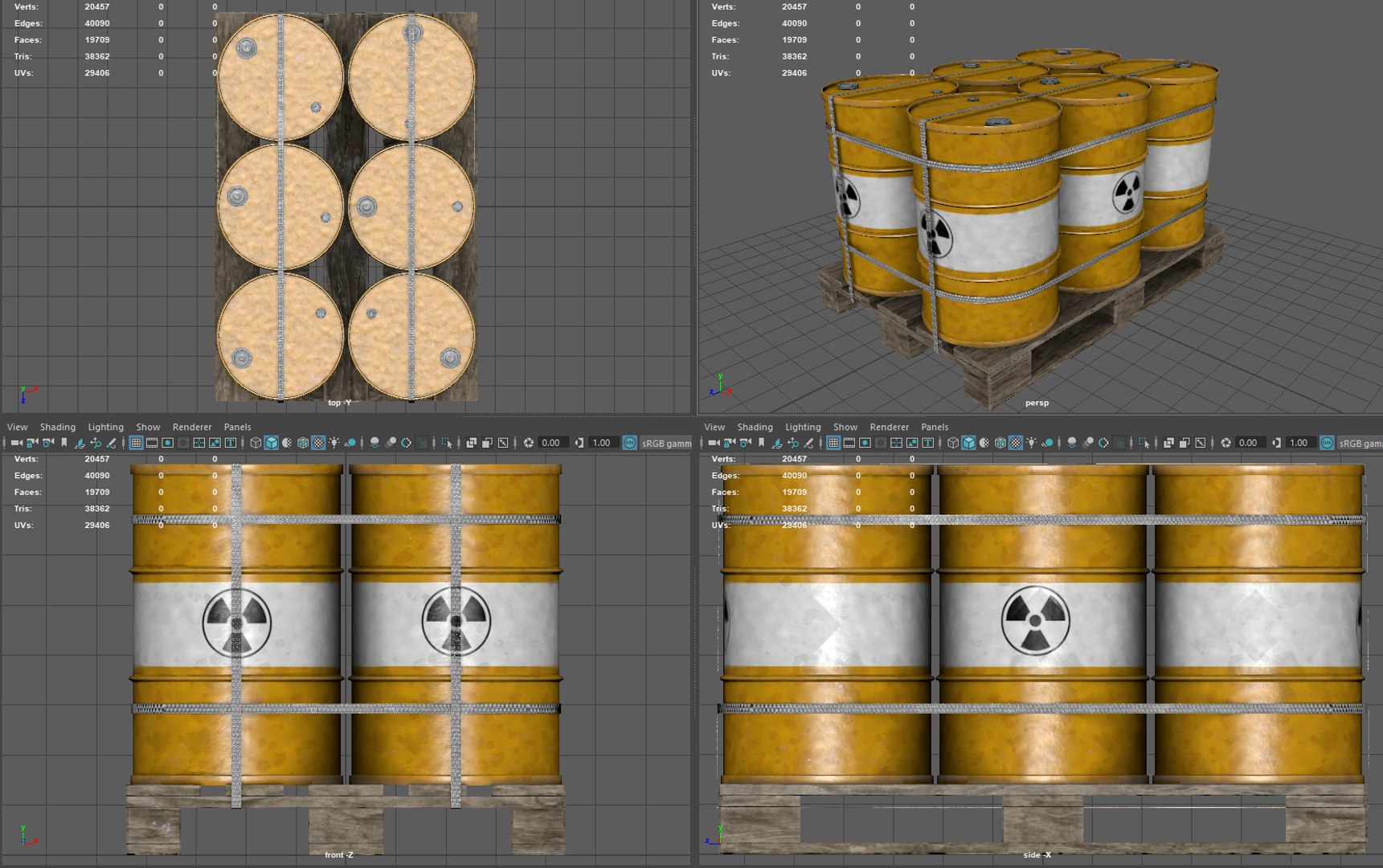 3D Radiactive Barrels on a Pallet - TurboSquid 2148726