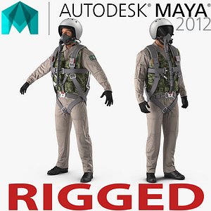 Russian Jet Fighter Pilot Rigged for Maya