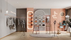 3D Modern Fashion Livestream Studio Interior