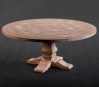Salvaged Wood Round Dining Table 3D model