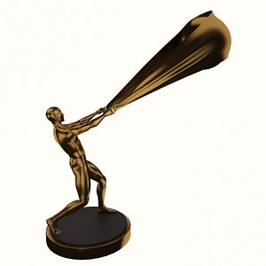 3D model sculpture art man pulling
