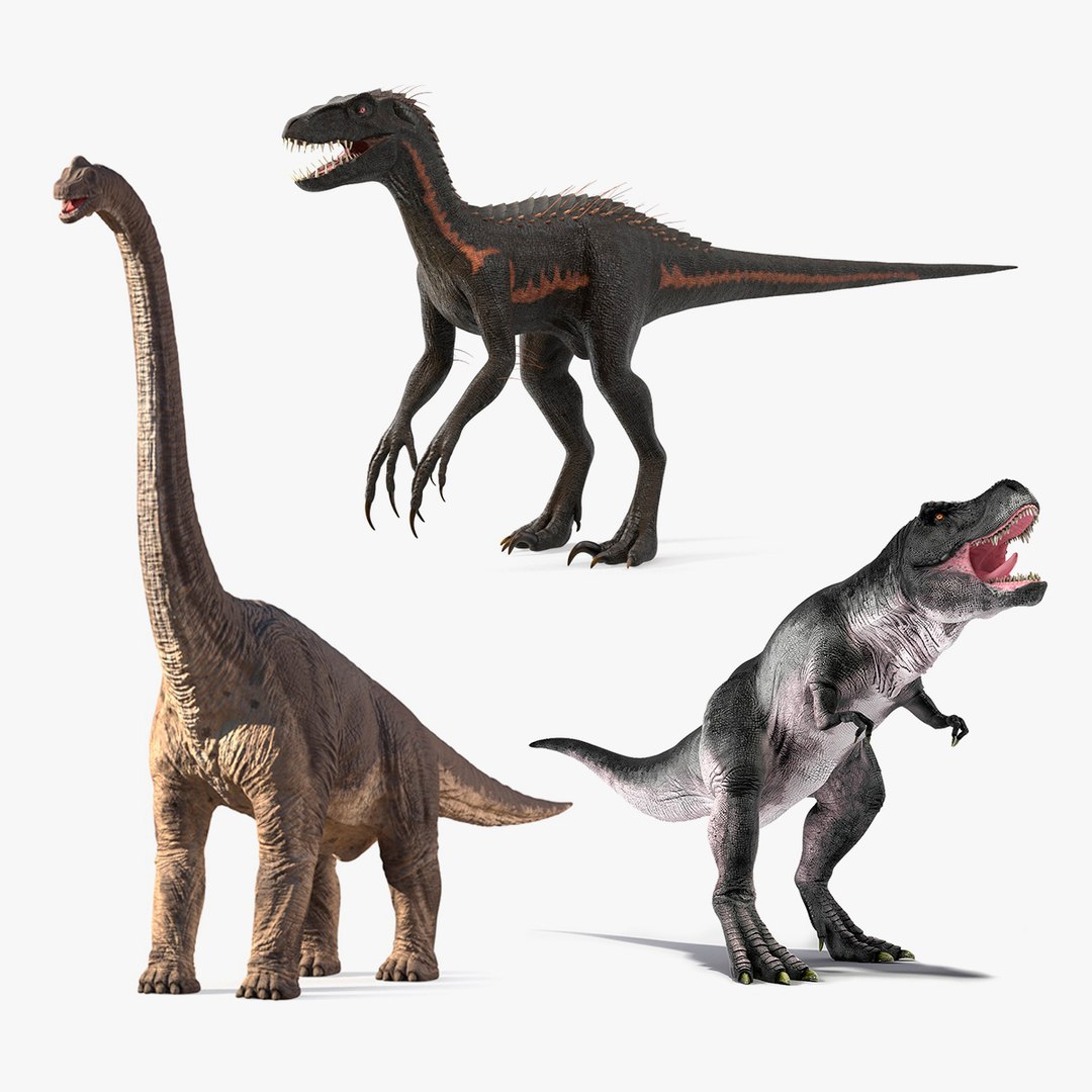 Rigged Dinosaurs Collection 6 3D model preview
