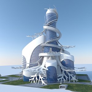 modern design tower city 3D model