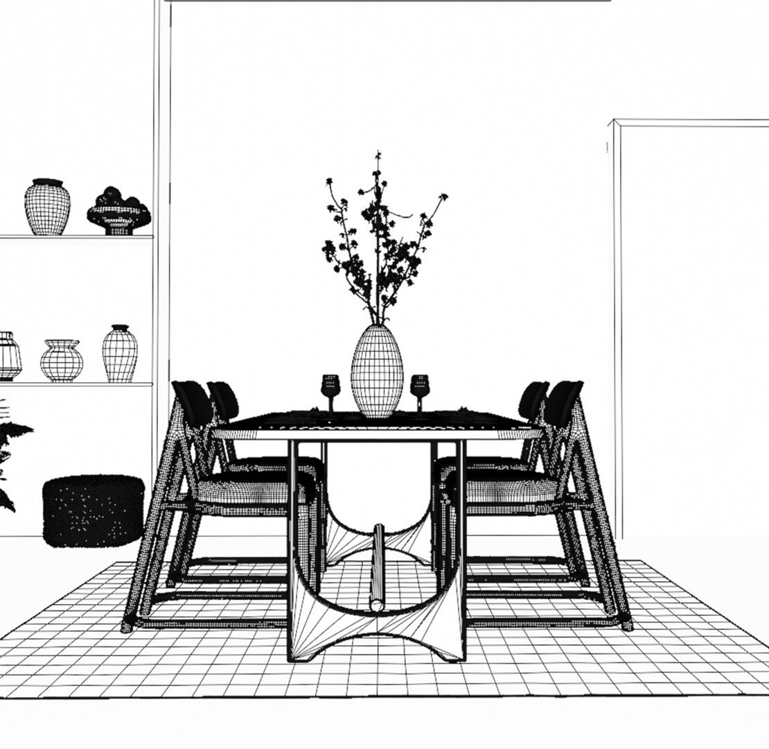 Dining Table Model - TurboSquid 2346831