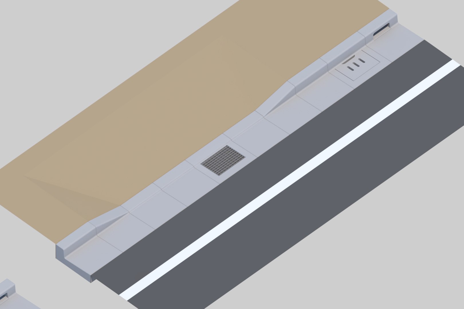 3D L-shaped Gutter Street Culvert Type 1 - TurboSquid 2101834