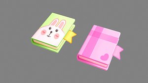 cartoon notebooks Low-poly