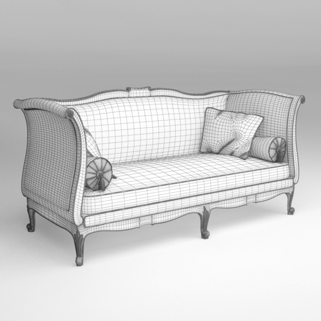 Old Fashioned Sofa 3d Model