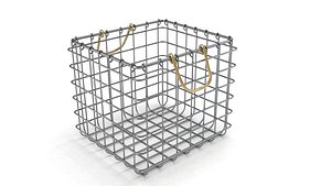 antique wire basket 3D