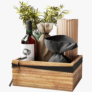 3D Decor with flowers wine and decor Home decorations model
