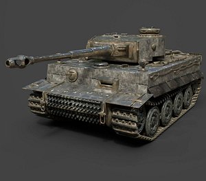 WWII German Tiger Tank Heavy Armor - Detailed Production-Ready 3D Asset