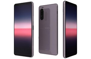 Sony Xperia 5 II Pink Low Poly 3D model