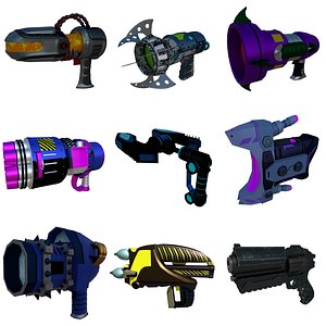 blender guns 3D model