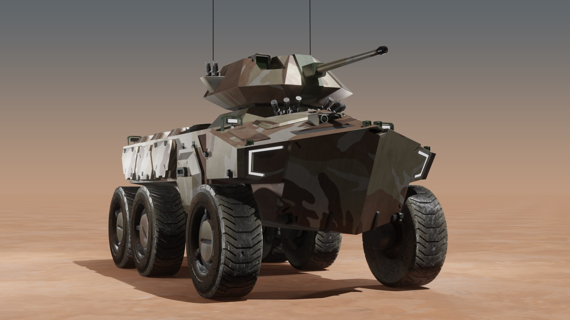 Sci-fi APC Desert Camouflage Model - TurboSquid 2125322