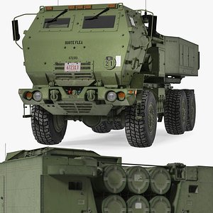 M142 High Mobility Rocket Artillery System Green Rigged