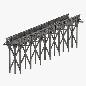Medieval Wooden Bridge Tiled 5 Sections