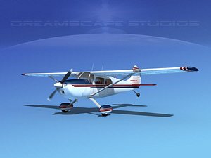 propeller cessna airplane 170 3D model