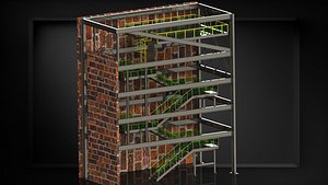 The Industrial Steel Stairs Project 3D model