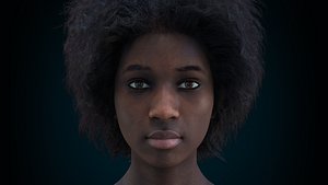 3D female character rig face model