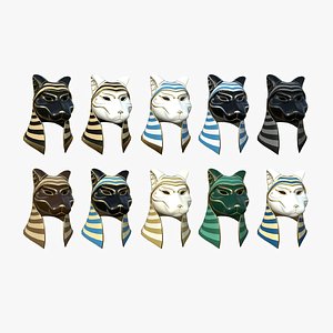 3D 10 Bastet Mask A Collection - Egyptian Gods Character Clothing