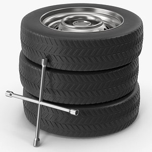 Car Tyres And Cross Wrench