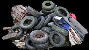 tires old trash pile photogrammetry 3D