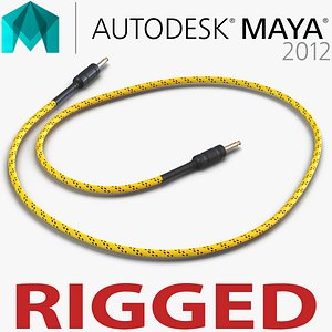 Guitar Cable Rigged for Maya 3D Model