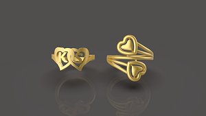 3D Beautiful Couple Ring - 0023 - 3D
