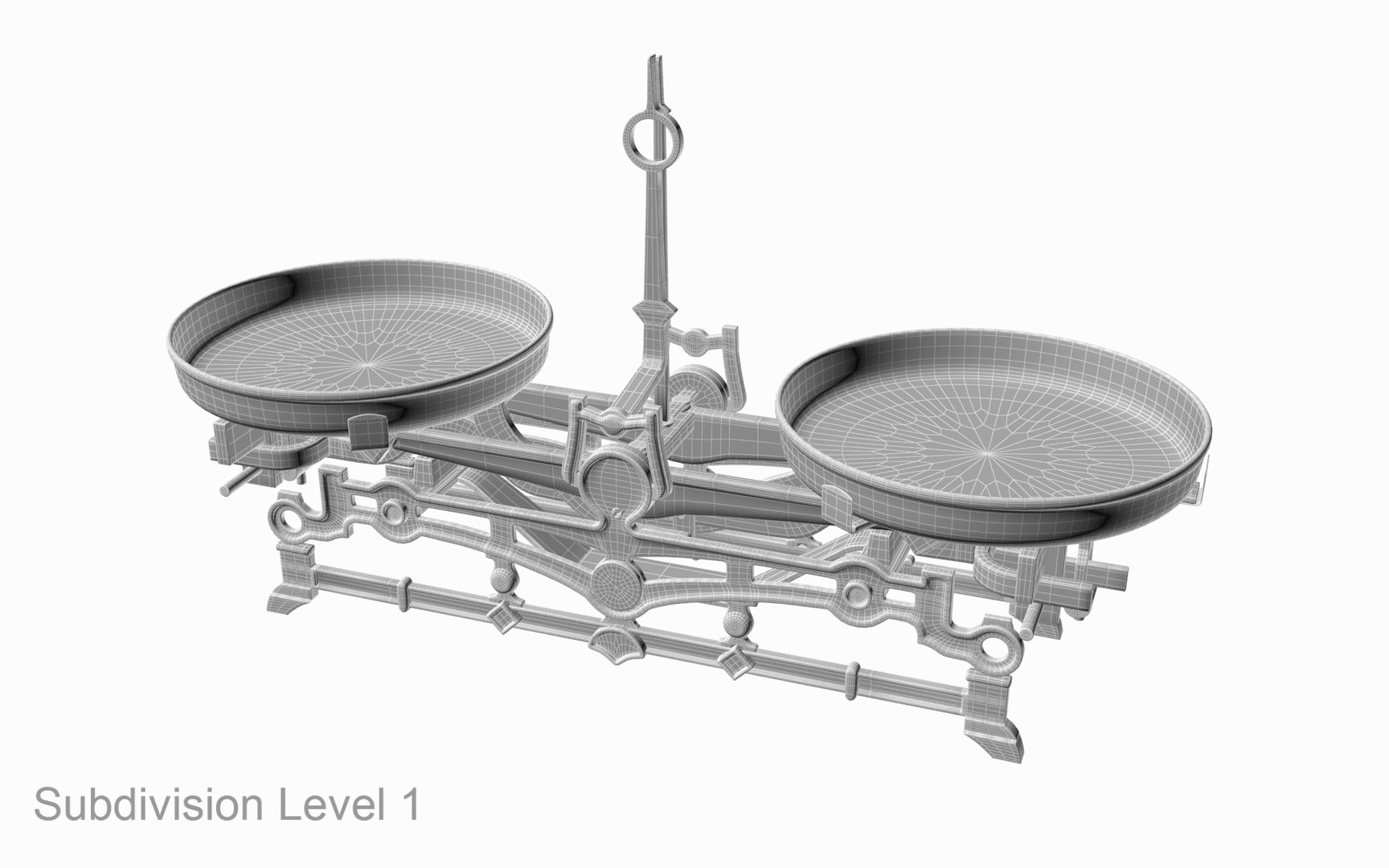 Antique Cast Iron Scales 3d Model
