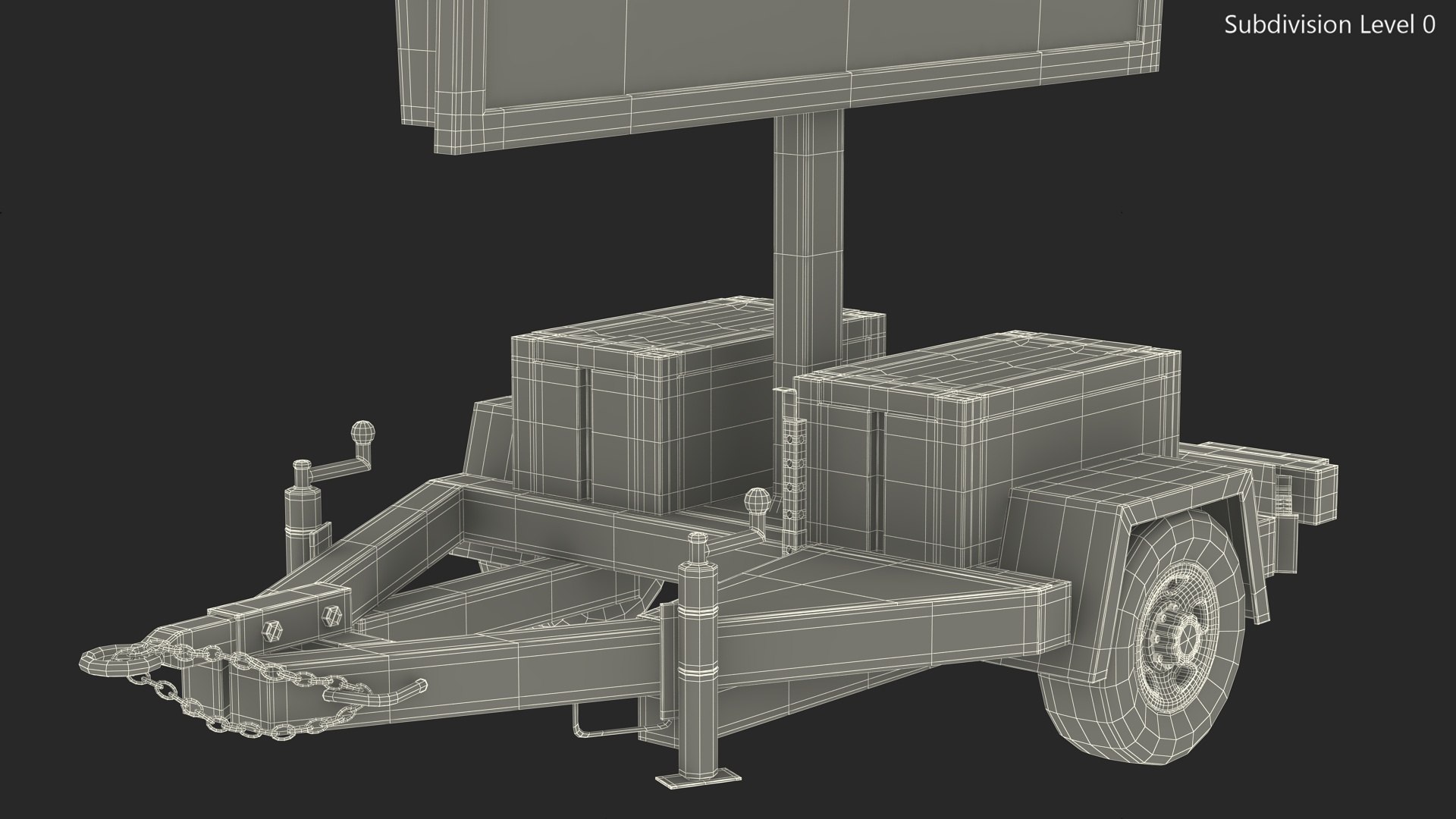 3D Electronic Traffic Message Sign Turned Off Model - TurboSquid 2099518