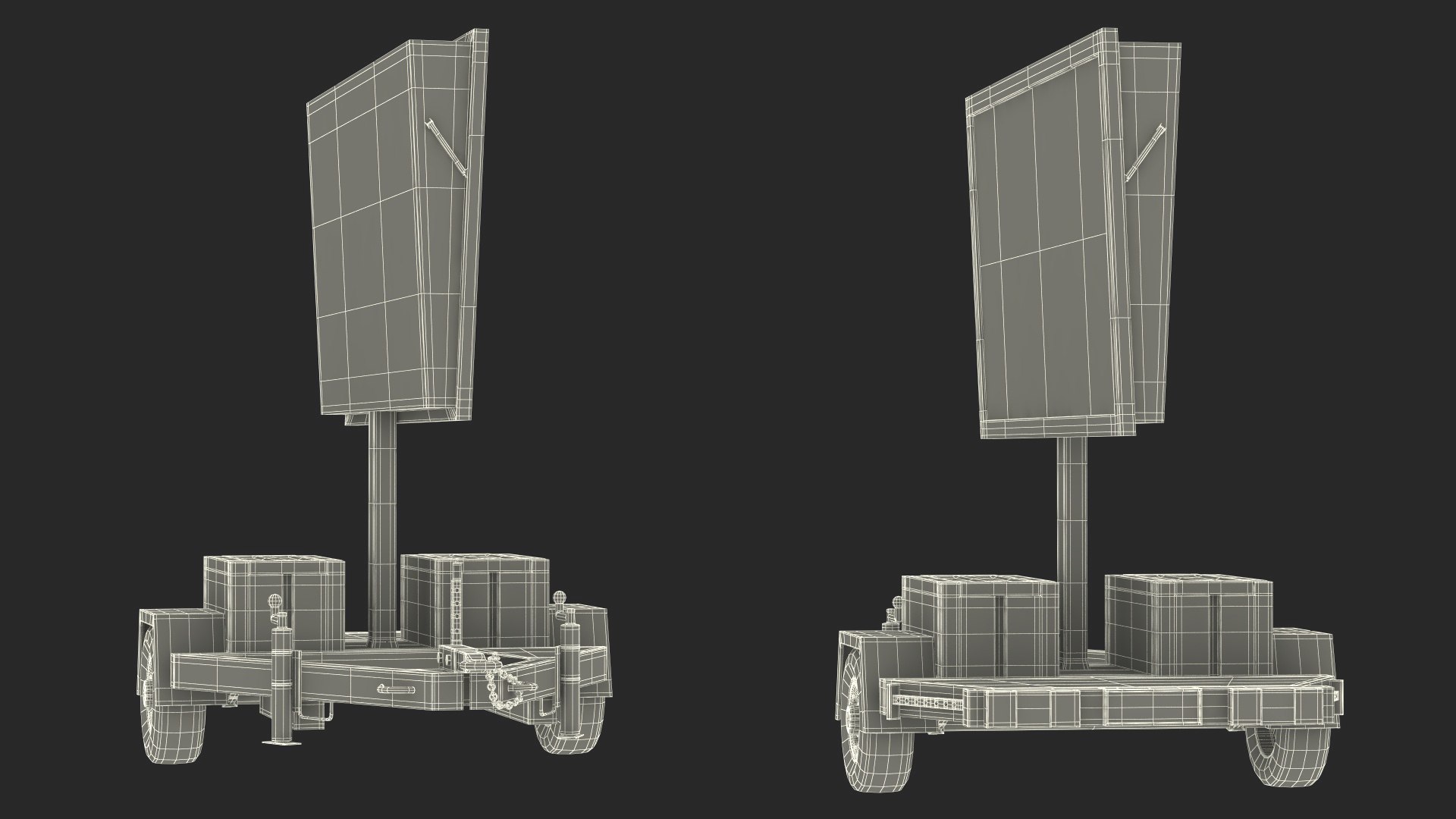 3D Electronic Traffic Message Sign Turned Off Model - TurboSquid 2099518