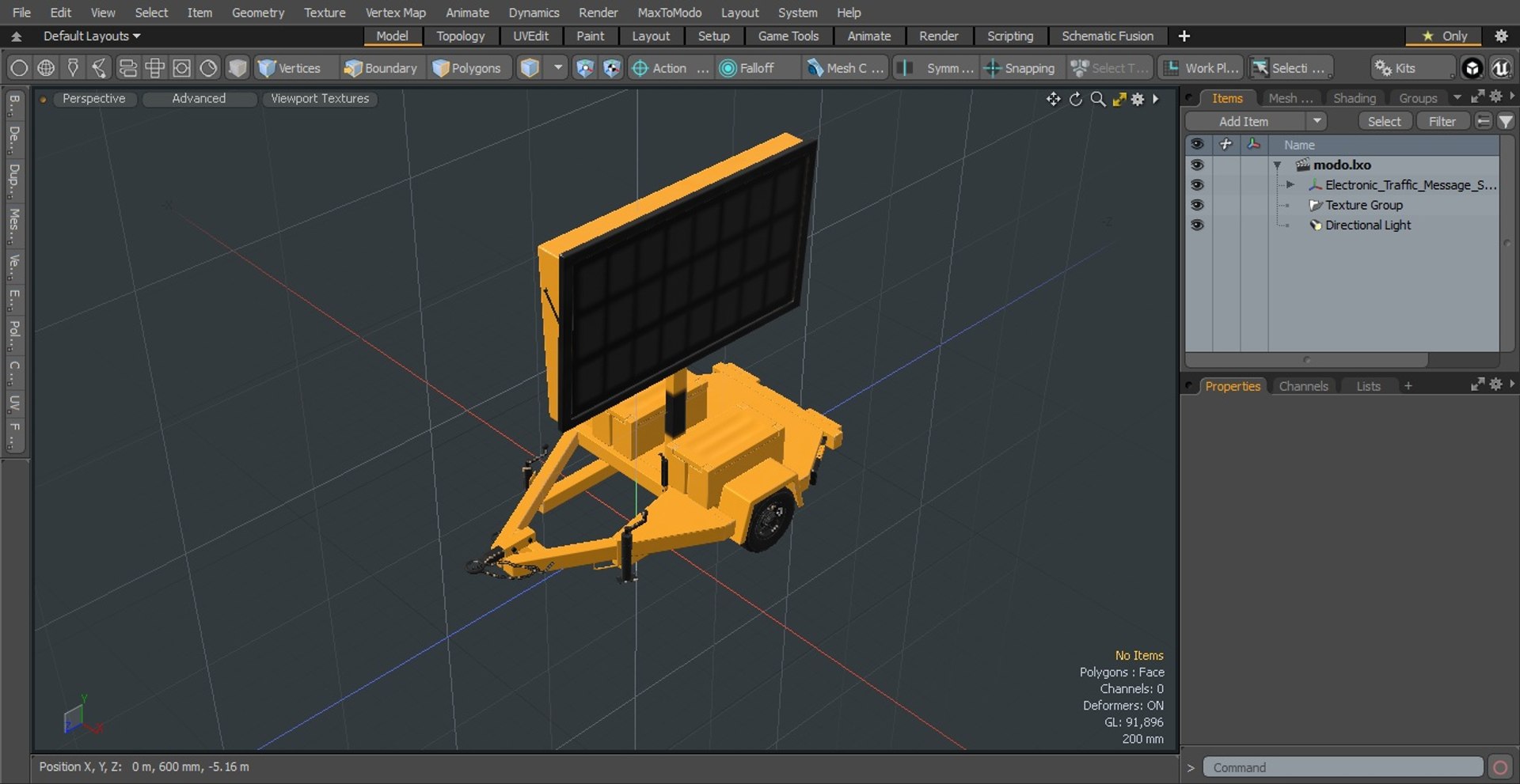 3D Electronic Traffic Message Sign Turned Off Model - TurboSquid 2099518