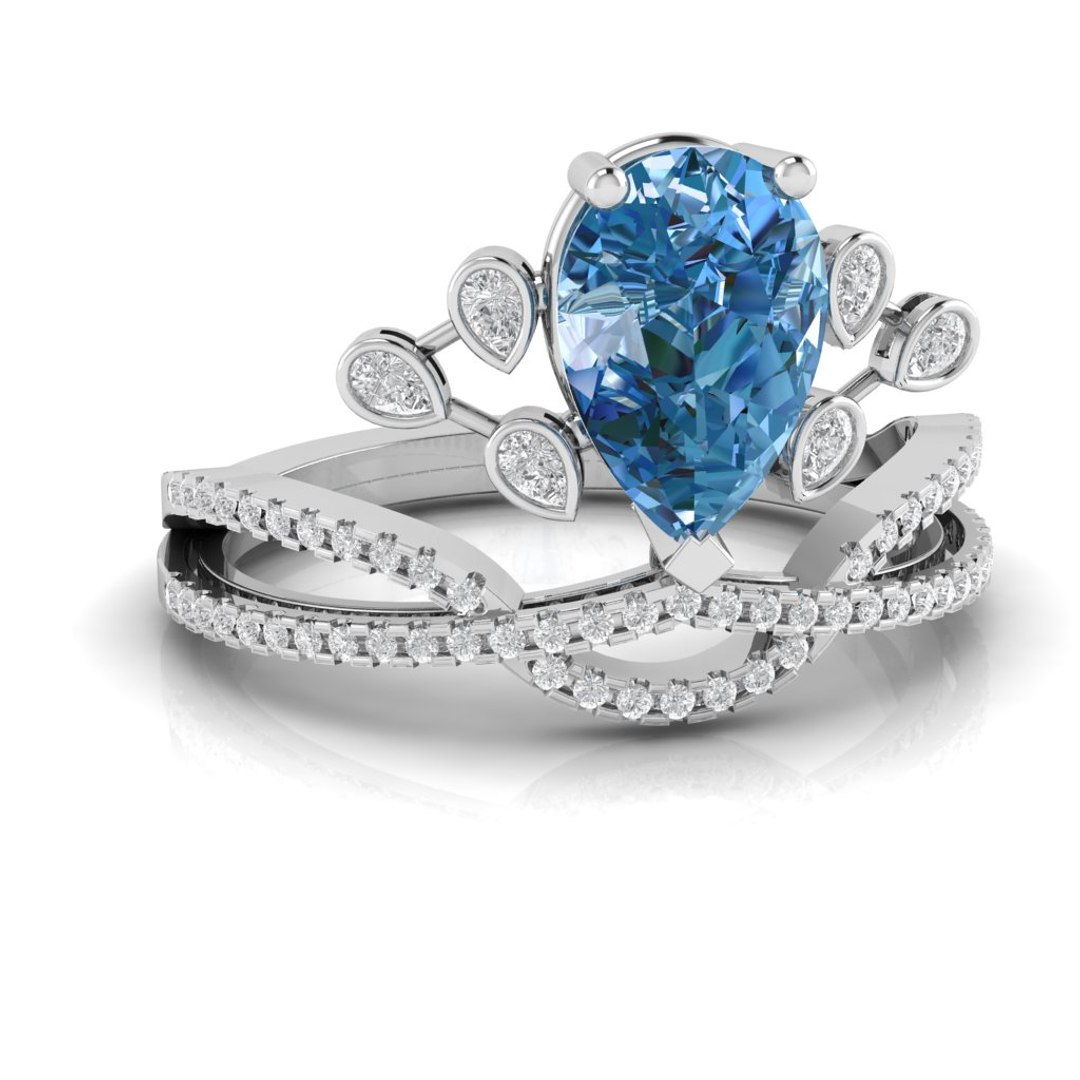 Drop Gem Engagement Ring 3D - TurboSquid 1490684