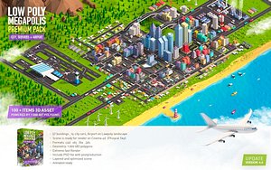 Low Poly Megapolis City Premium Pack