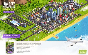 Low Poly Megapolis City Premium Pack