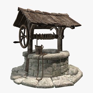 3d water bucket wood model