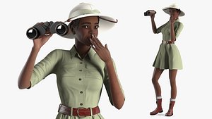 dark skin black woman 3D model