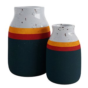 Underglaze vases on speckled 3D model