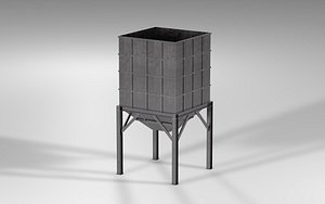 3D Cubic industrial steel hopper