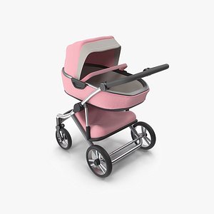 3D Retro Baby Stroller model