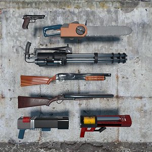 3D classic shooter weapon pack model