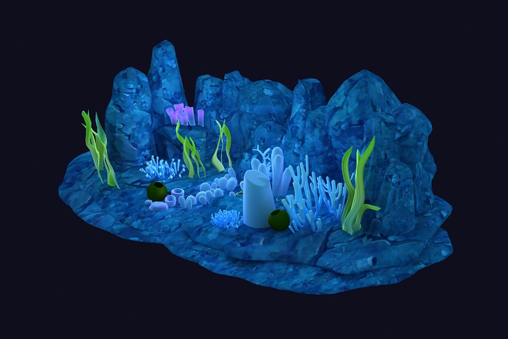 3D underwater plants seagrass corals model - TurboSquid 1571029
